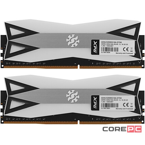 Оперативная память 16 Gb 3200 MHz ADATA XPG SPECTRIX D60G Grey RGB (AX4U32008G16A-DT60)
