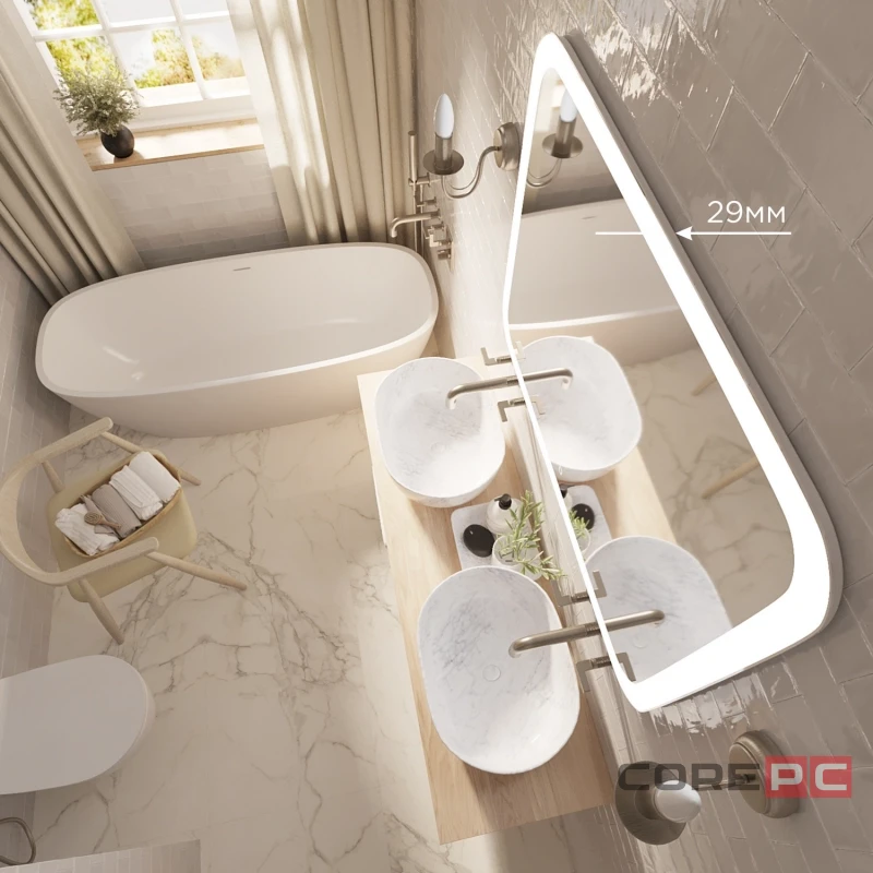 Зеркало MIXLINE Стив 1000х800 (ШВ) сенсорный выключатель, светодиодная подсветка