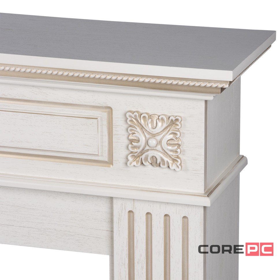 Каминокомплект: Очаг Electrolux EFP/P-4220LS, портал Siena 42/40/36, сл. кость с зол. патиной