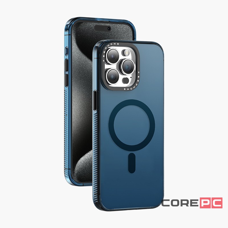 Накладка для i-Phone 15 Pro Keephone Magnet Pro синяя