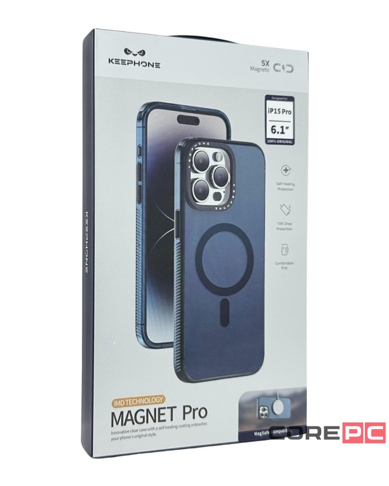 Накладка для i-Phone 15 Pro Keephone Magnet Pro синяя