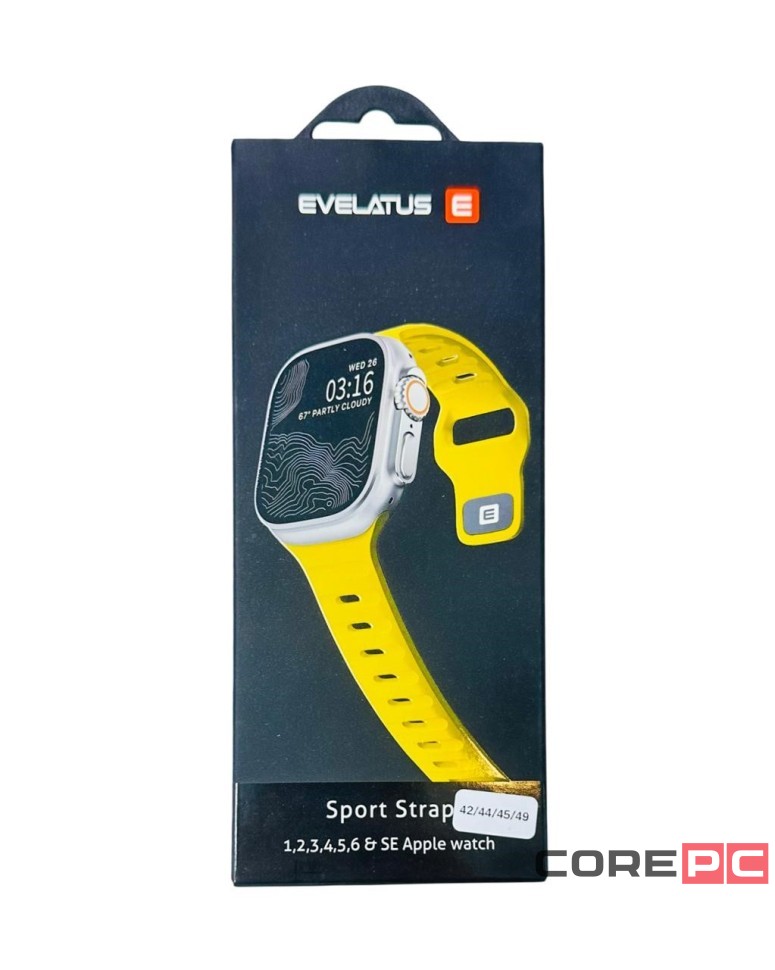 Сменный браслет Evelatus для Apple Watch 42-44-45-49mm жёлтый