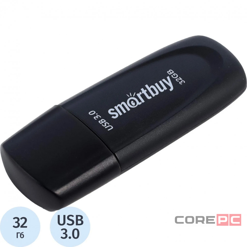 3.0/3.1 USB флеш накопитель Smartbuy 032GB Scout Black (SB032GB3SCK)