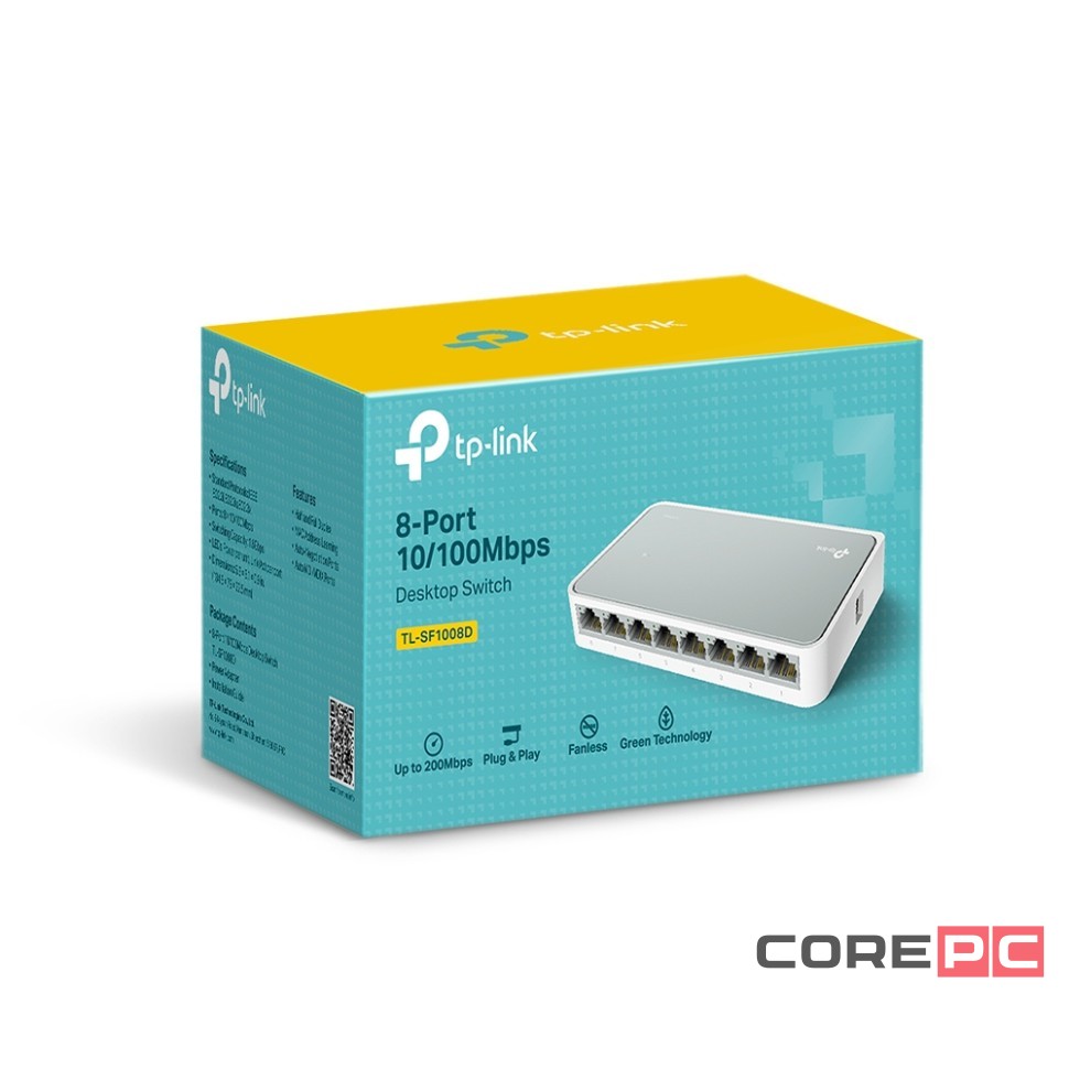Коммутатор-мини TP-Link TL-SF1008D с 8-портами белый