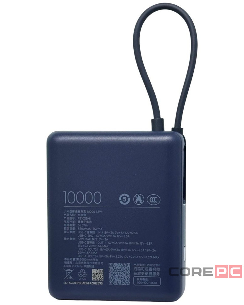 Powerbank Xiaomi Mi Power Bank 10000mAh 33W PB1033MI синий