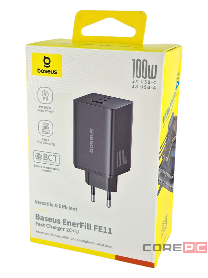 Сетевое зар. устр. Baseus EnerFill FE11 100W 1USB/2C P10182102123-00 черное