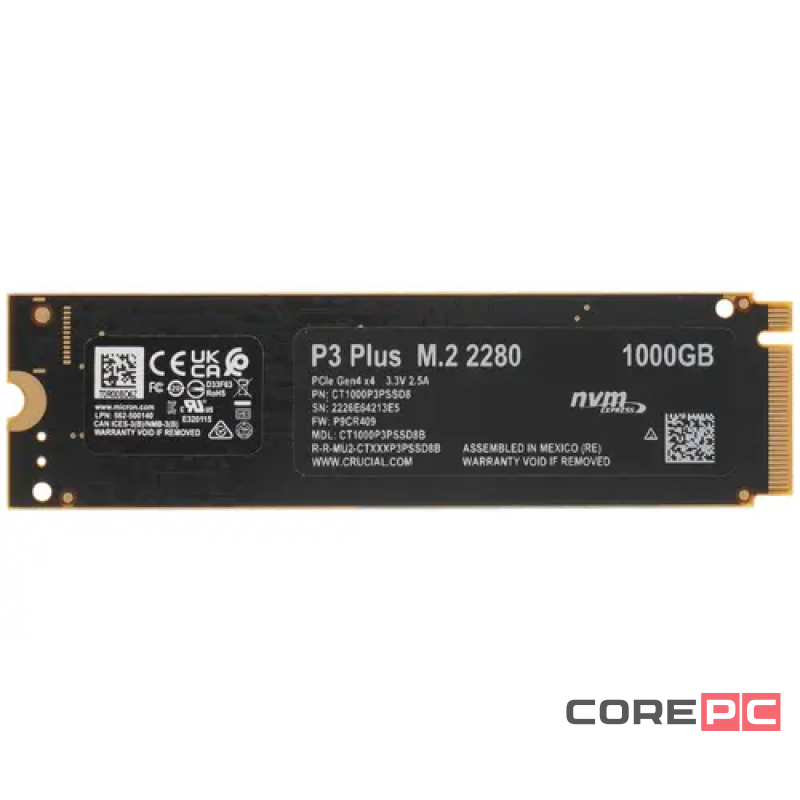Твердотельный накопитель CRUCIAL 1000 Gb P3 Plus CT1000P3PSSD8