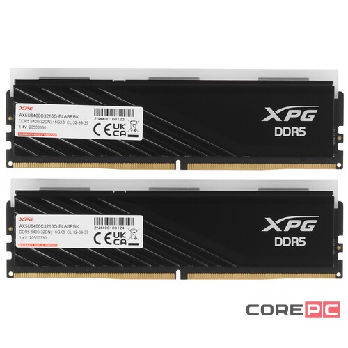 Оперативная память 32 Gb 6400 MHz ADATA XPG LANCER Blade RGB Black (AX5U6400C3216G-DTLABRBK)