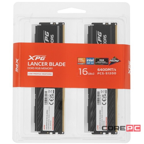 Оперативная память 32 Gb 6400 MHz ADATA XPG LANCER Blade RGB Black (AX5U6400C3216G-DTLABRBK)