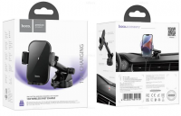 Держатель в автомобиль на торпеду c беспроводной зарядкой Hoco HW5 15W черный