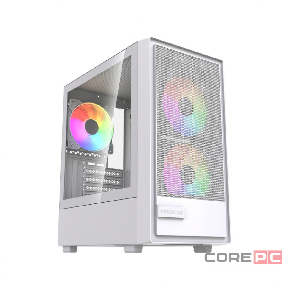 Компьютерный корпус Powercase Mistral SM02 TG ARGB White (CMMSM02W-A3)