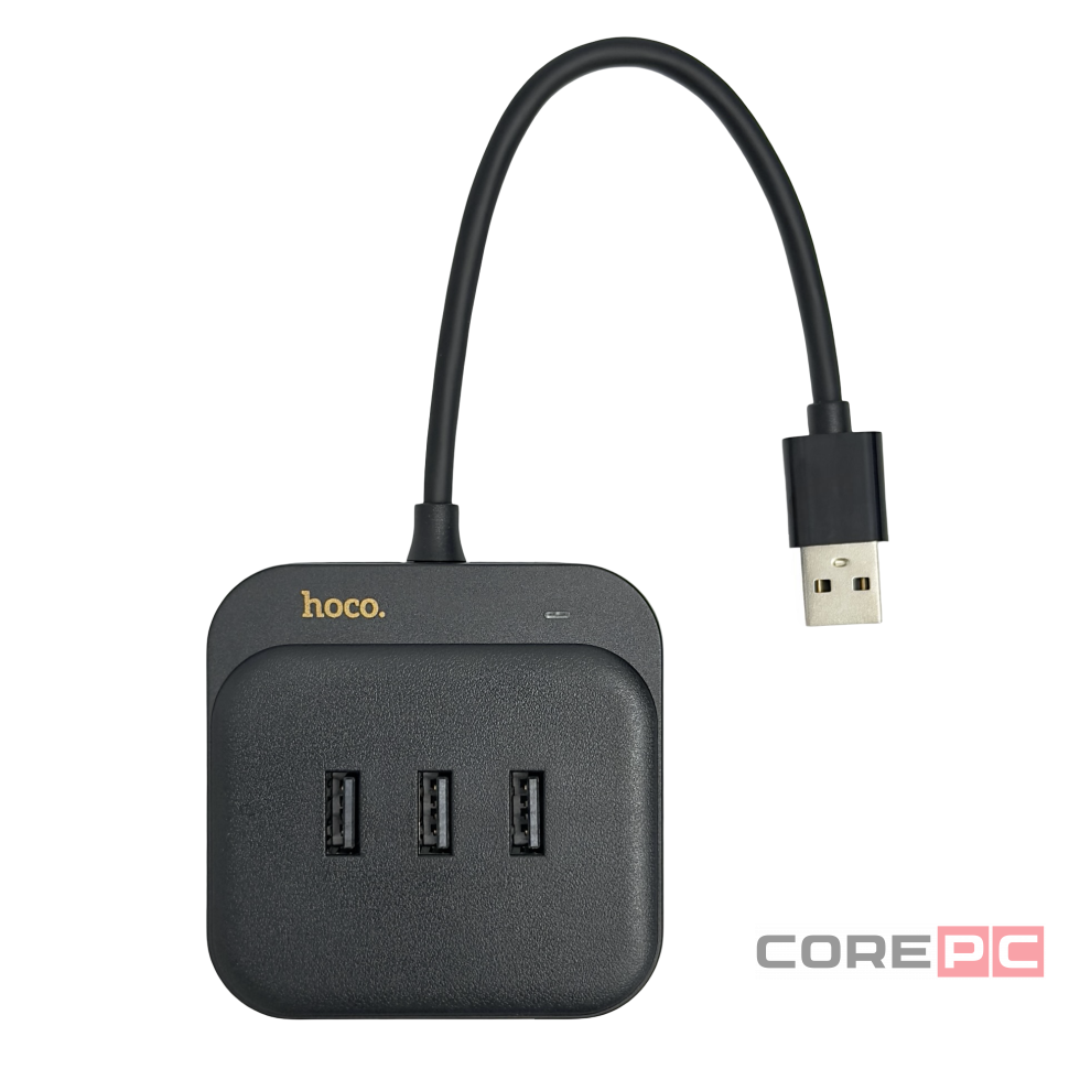 USB-хаб Hoco HB35 3xUSB2.0/RJ45 0.2м черный