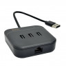 USB-хаб Hoco HB35 3xUSB2.0/RJ45 0.2м черный