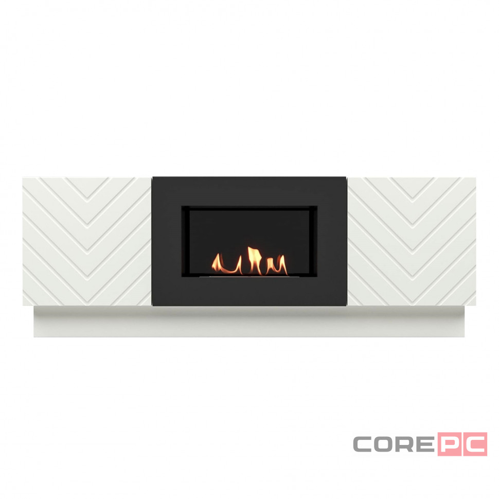 Тумба с биокамином Firelight BFP/P-1400V белая