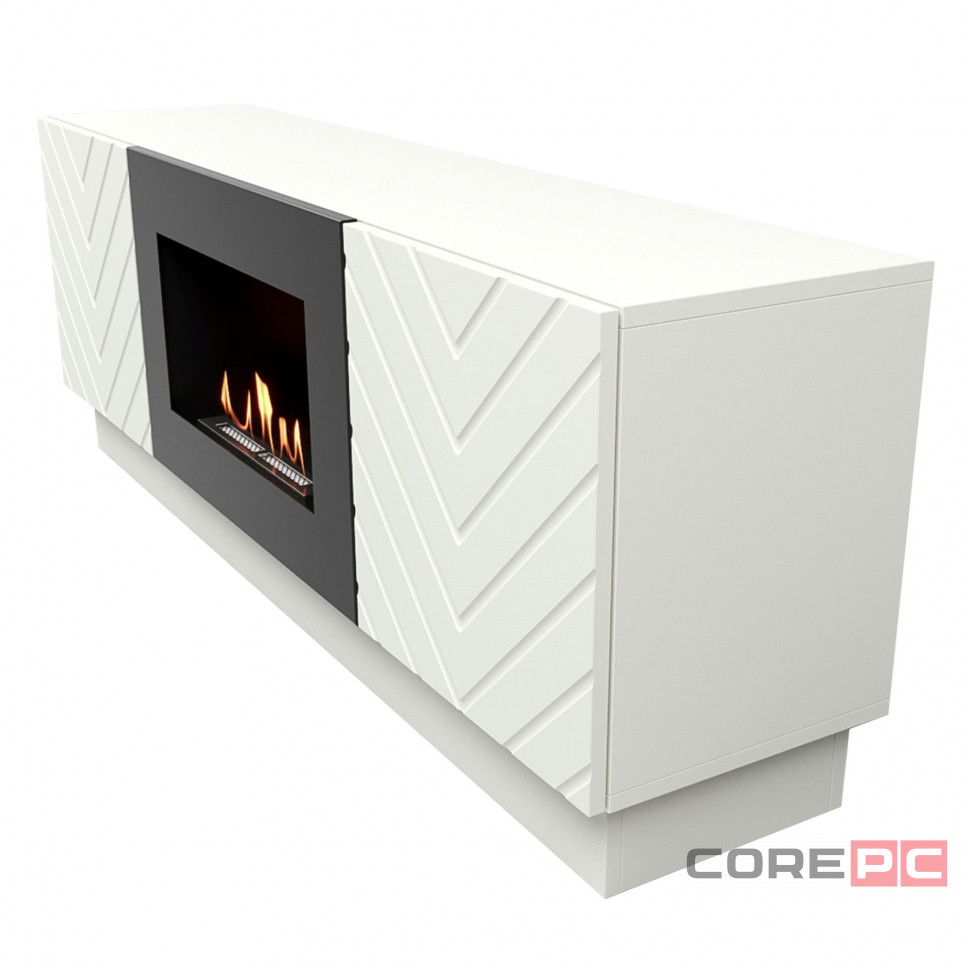 Тумба с биокамином Firelight BFP/P-1400V белая