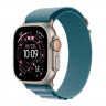 Apple Watch Ultra 3 49mm Natural Titanium Case with Light Blue Alpine Loop (S)