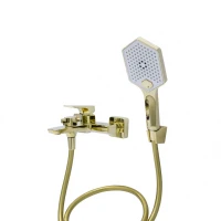Смеситель для ванны Haiba HB60726-5, рычажное управление, цвет золото