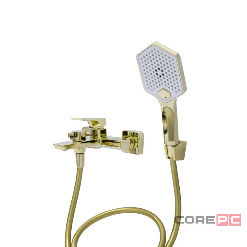 Смеситель для ванны Haiba HB60726-5, рычажное управление, цвет золото