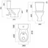 Унитаз компакт Sanita WC.CC/Format/1-P/WHT.G/S1 с сиденьем, цвет белый