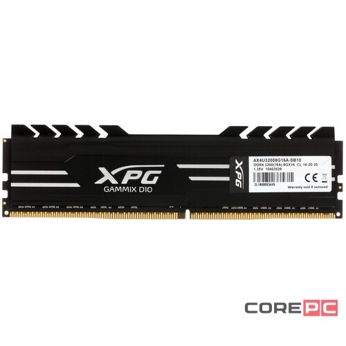 Оперативная память 8 Gb 3200 MHz ADATA XPG GAMMIX D10 Black (AX4U32008G16A-SB10)