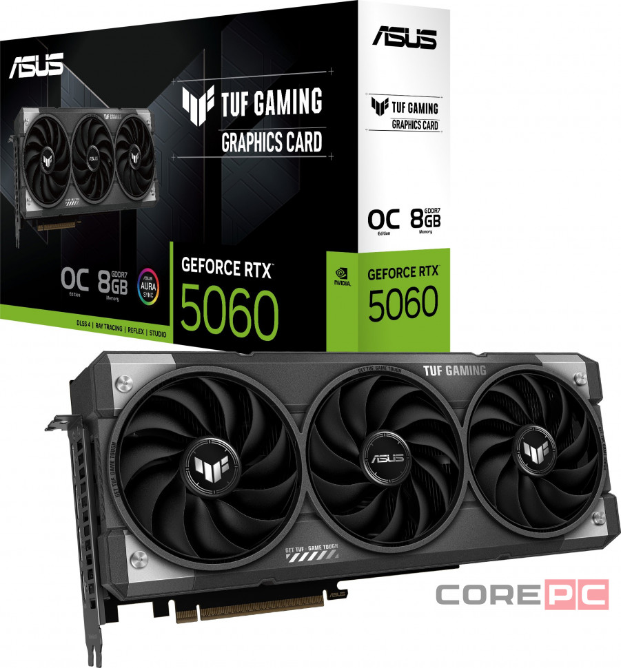 Видеокарта ASUS (TUF-RTX5060-O8G-GAMING) GeForce RTX 5060 8GB TUF GAMING OC (90YV0N00-M0NA00)