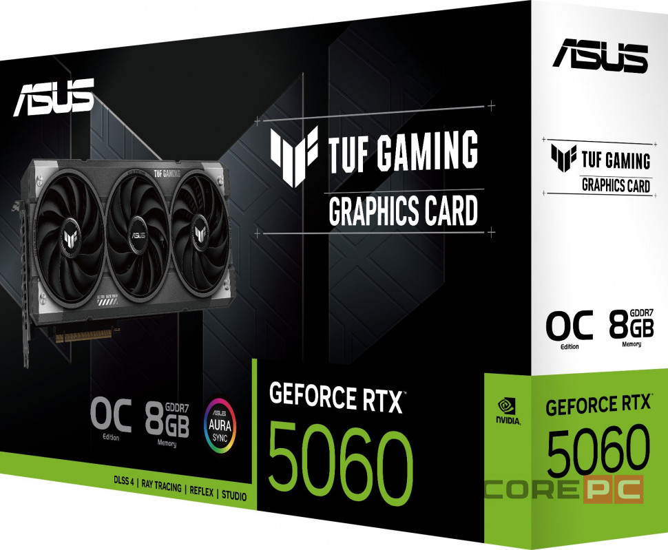 Видеокарта ASUS (TUF-RTX5060-O8G-GAMING) GeForce RTX 5060 8GB TUF GAMING OC (90YV0N00-M0NA00)