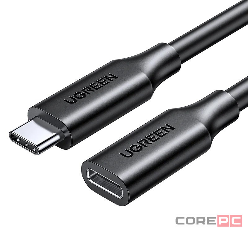 Кабель-переходник Ugreen US353 Type-C (папа) на Type-C (мама) 0,5м черный