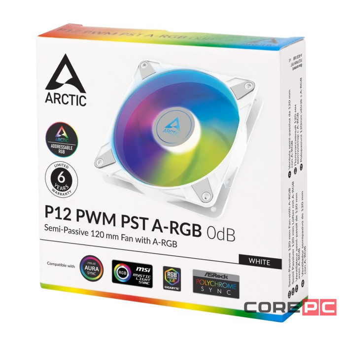 Вентилятор для корпуса Arctic Cooling P12 PST A-RGB White ACFAN00254A PWM