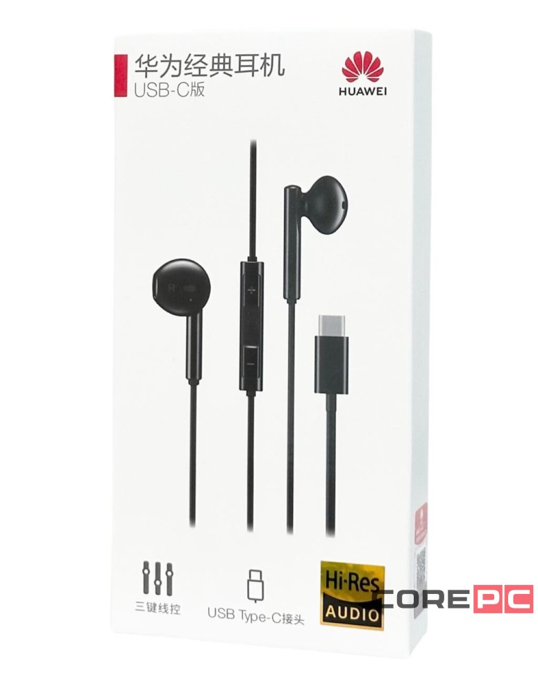 Стереонаушники Huawei CM33 с микрофоном Type-C черные