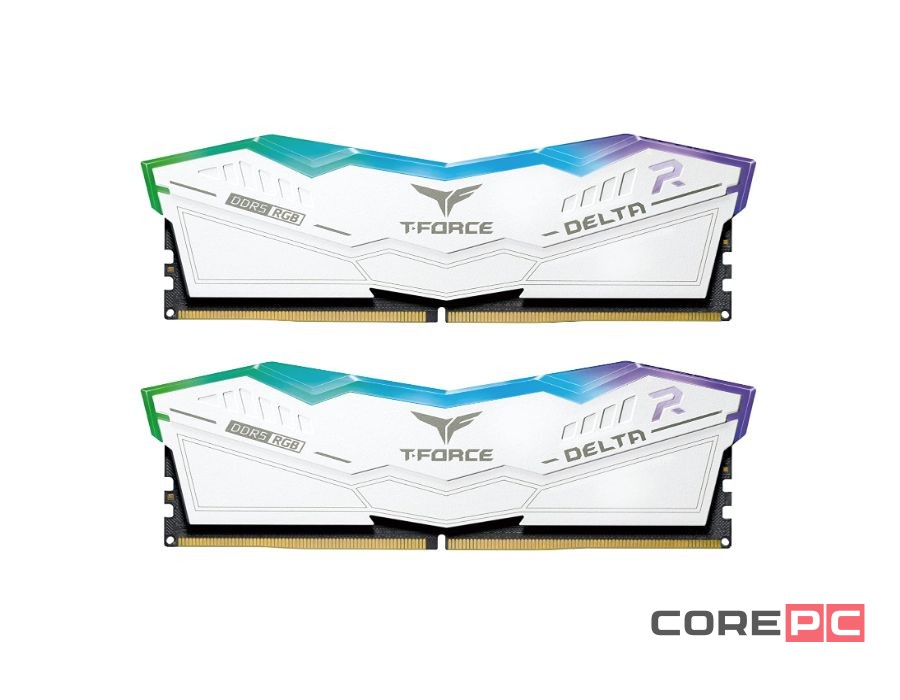 Оперативная память 64 Gb 6000 MHz Team Group T-FORCE DELTA RGB White (FF4D564G6000HC38ADC01)
