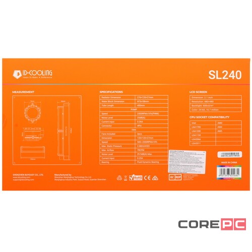 Система жидкостного охлаждения для процессора ID-COOLING SL240 Black