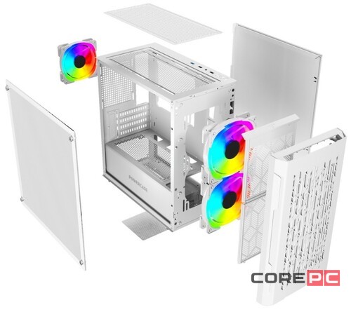 Компьютерный корпус Powercase MISTRAL Micro D3W TG ARGB PWM White (CMMDW-A3)