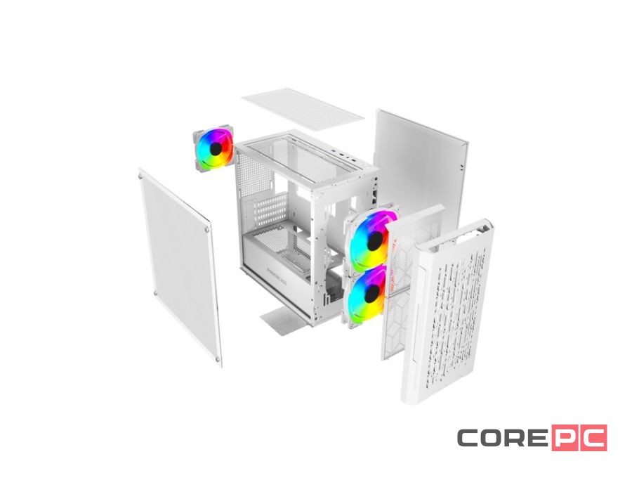 Компьютерный корпус Powercase MISTRAL Micro D3W TG ARGB PWM White (CMMDW-A3)
