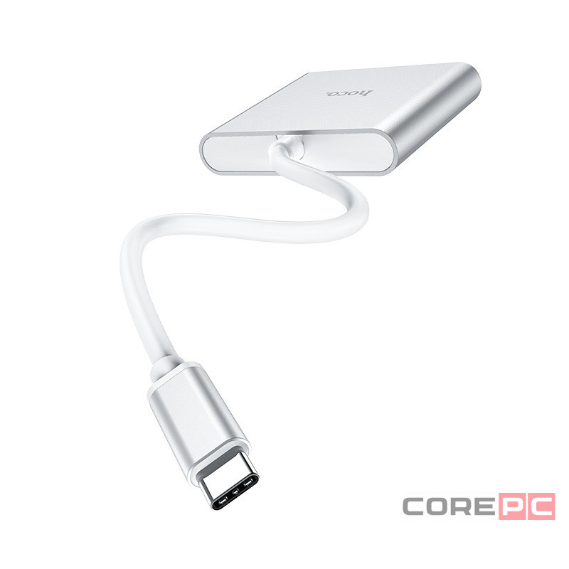 Кабель-переходник Hoco HB14 Type-C на HDMI/USB3.0/USB-C серебристый