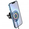 Держатель c беспроводной зарядкой в воздуховод Hoco CW42 (MagSafe) 15W магнитный черный