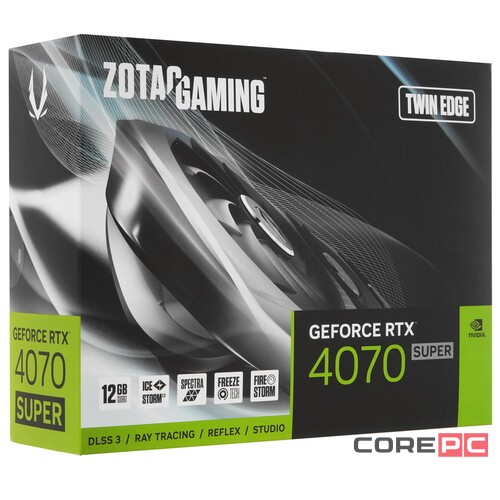 Видеокарта ZOTAC (ZT-D40720E-10M) GeForce RTX 4070 SUPER 12GB TWIN EDGE