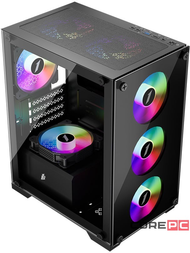 Компьютерный корпус 1STPLAYER FIREBASE X2-M LED Black (X2-M-4F1)