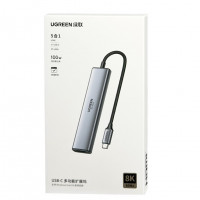 USB-хаб Ugreen Type-C 5в1 3USB/HDMI/Type-C серый