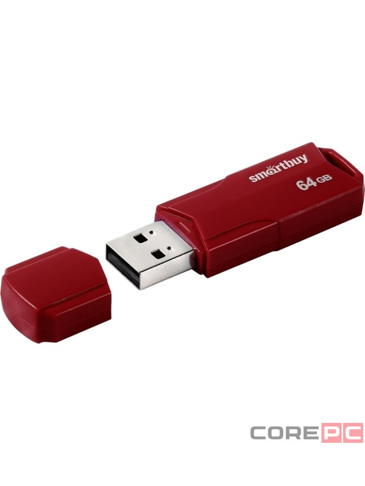 USB флеш накопитель Smartbuy 64GB Clue Burgundy (SB64GBCLU-BG)