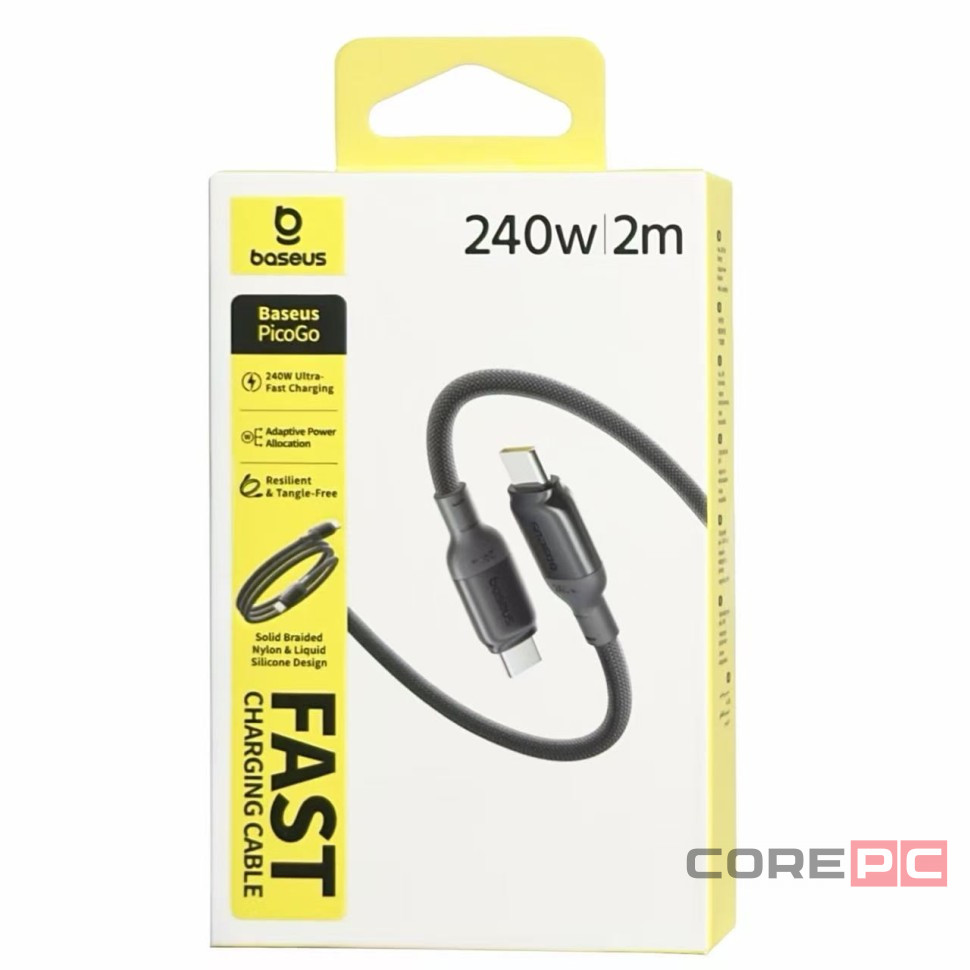 Кабель-зарядка Type-C на Type-C Baseus PicoGo 240W 2м (E0423301) чёрный