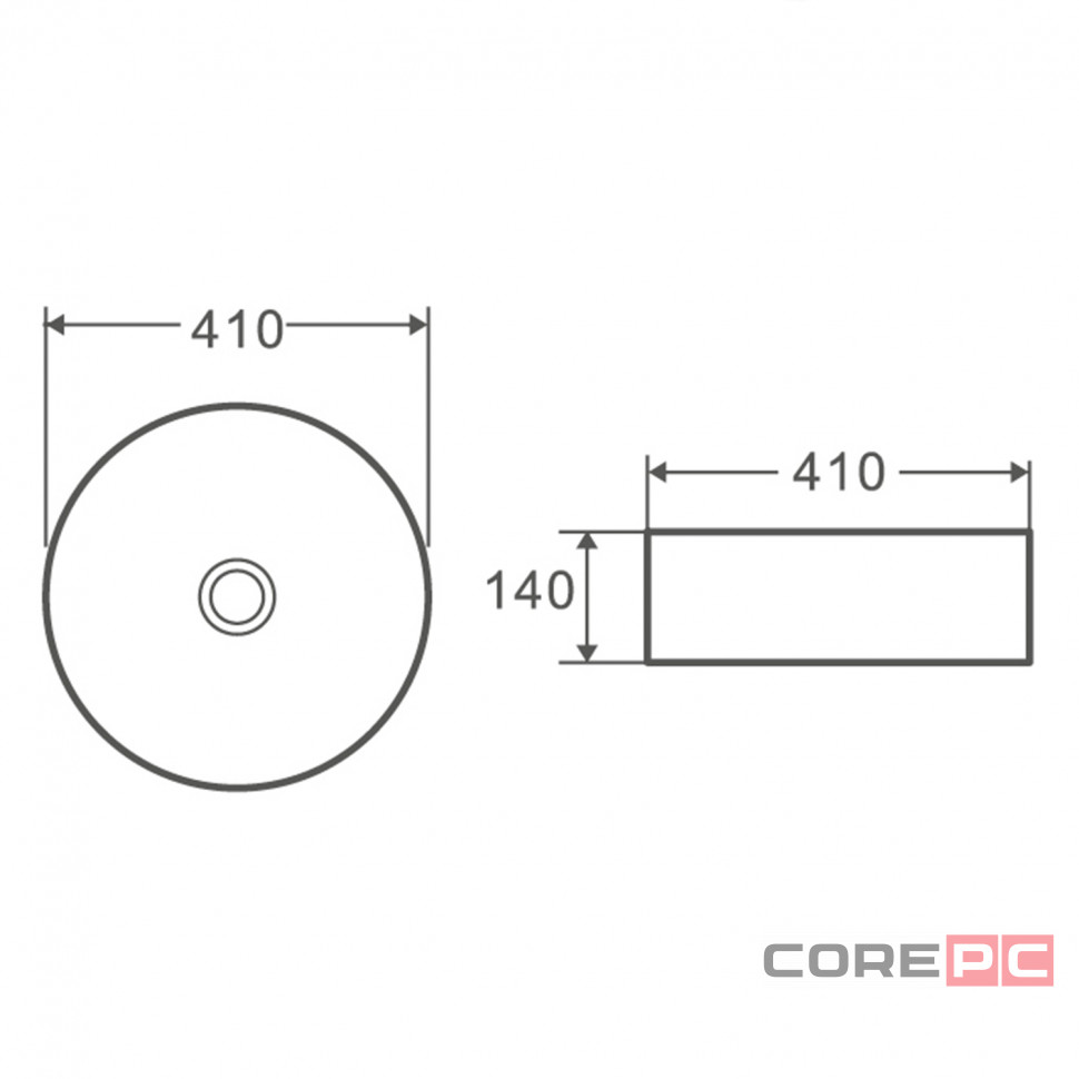 Раковина накладная на столешницу WAVE WAVE 559138, фарфор, округлая, белый