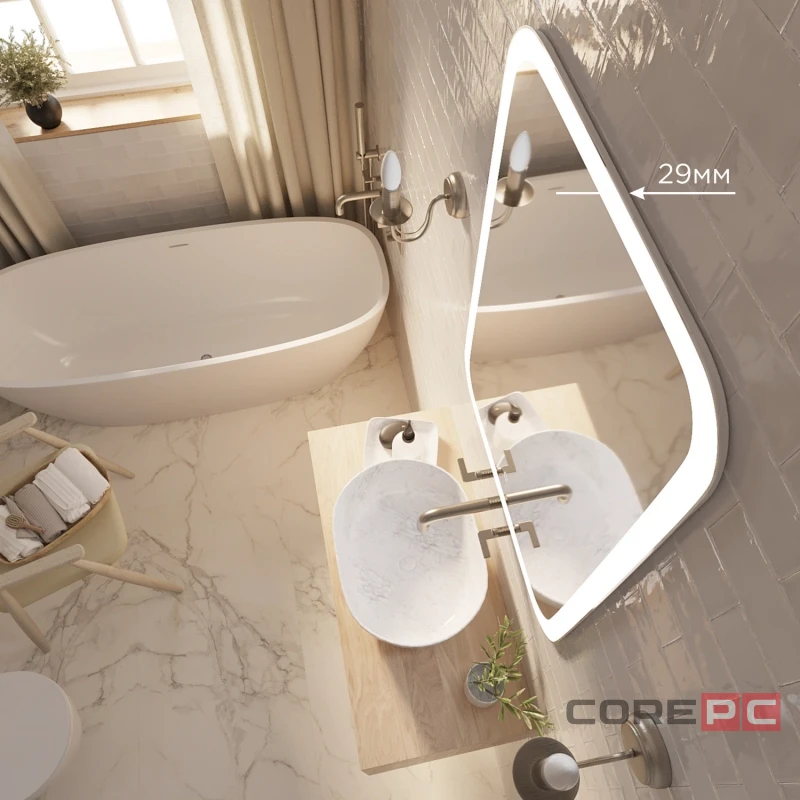Зеркало MIXLINE Стив 685х915 (ШВ) сенсорный выключатель, светодиодная подсветка