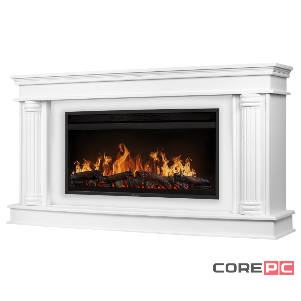 Каминокомплект: Очаг Electrolux EFP/P-4220LS, портал Olympia 42/40/36, белый