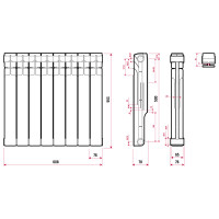 Радиатор биметаллический OGINT Plus BM 500х80  8 секций