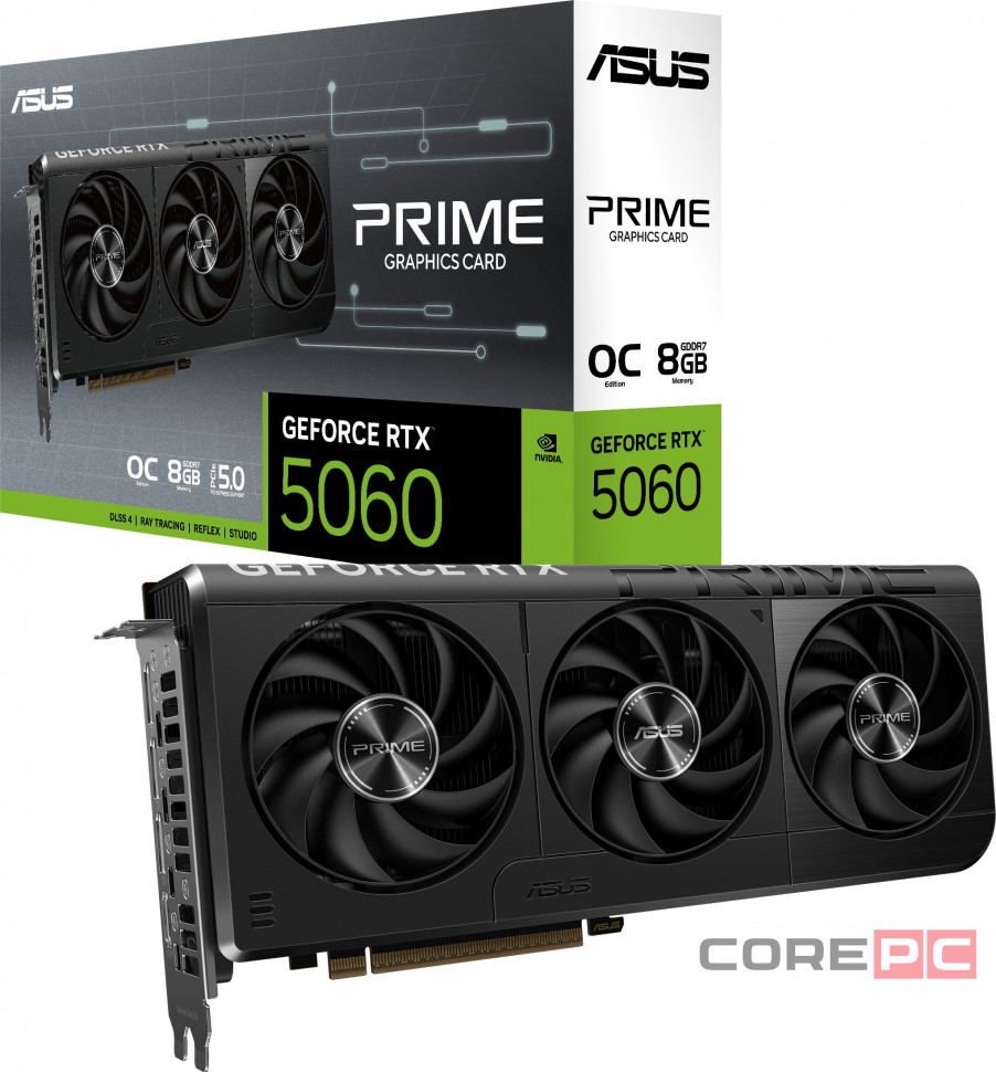 Видеокарта ASUS (PRIME-RTX5060-O8G) GeForce RTX 5060 8GB PRIME OC (90YV0N10-M0NA00)