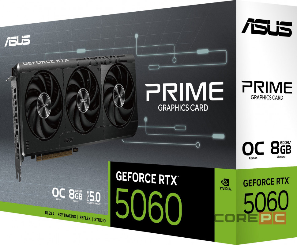Видеокарта ASUS (PRIME-RTX5060-O8G) GeForce RTX 5060 8GB PRIME OC (90YV0N10-M0NA00)