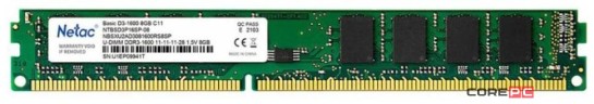 Оперативная память 8 Gb 1600 MHz NETAC BASIC (NTBSD3P16SP-08)