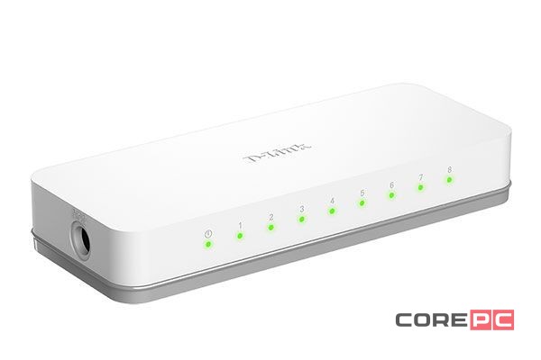 Коммутатор-мини D-Link DES-1008C с 8-портами белый
