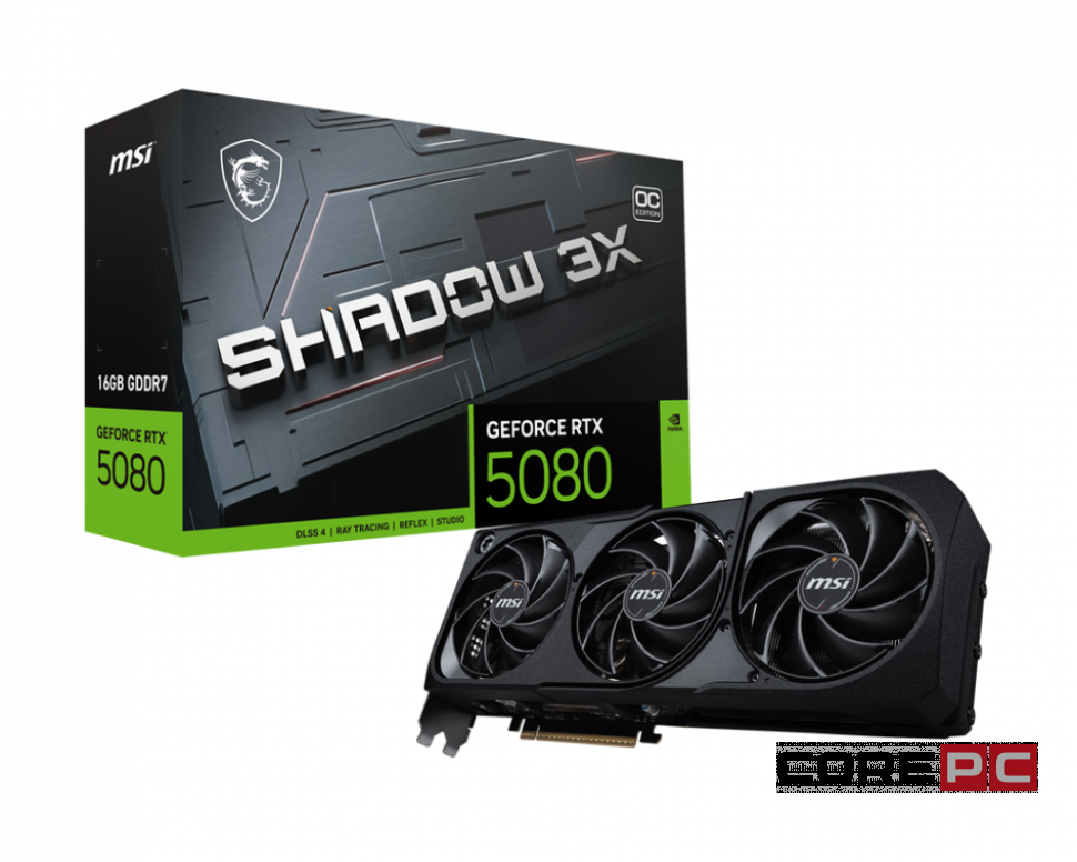 Видеокарта MSI (G5080-16S3) GeForce RTX 5080 16G SHADOW 3X