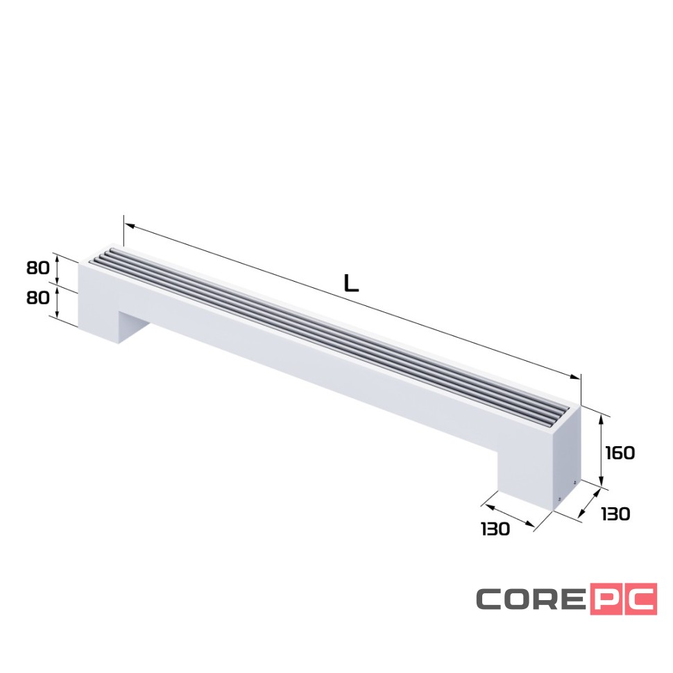 Конвектор напольный Royal Thermo STEP-80/130/1500-1-N-WT-LG-NA